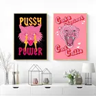 Модный плакат Феминистская девушка Сила Розовый художественный принт скандинавский Qoute холст живопись Современная Настенная картина для спальни домашний Декор подарок