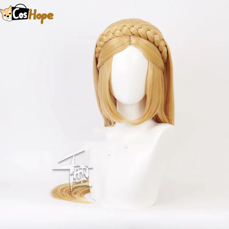 Парик принцессы для женщин термостойкие синтетические волосы в золотистой
