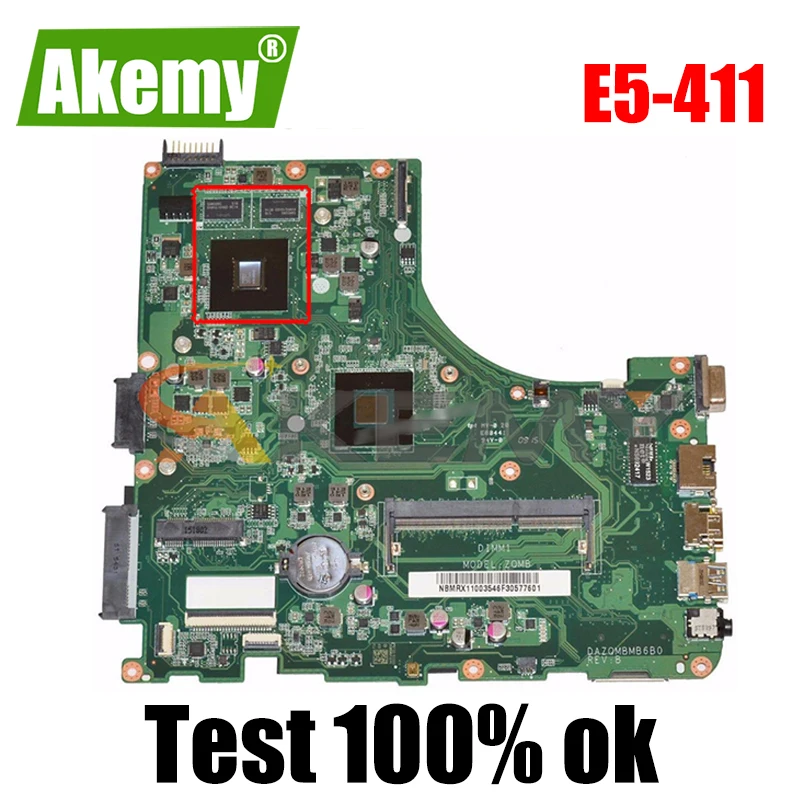 

AKEMY DAZQMBMB6B0 NBMRX11002 NB.MRX11.002 для Acer aspire E5-411 E5-411G Материнская плата ноутбука DDR3 материнская плата работает