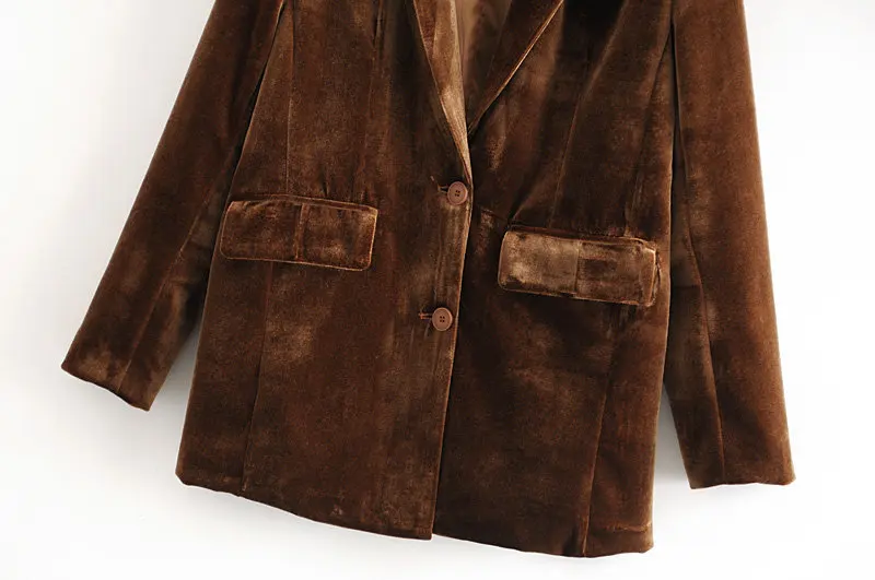 Женский бархатный костюм-двойка однобортный пиджак на молнии и расклешенные