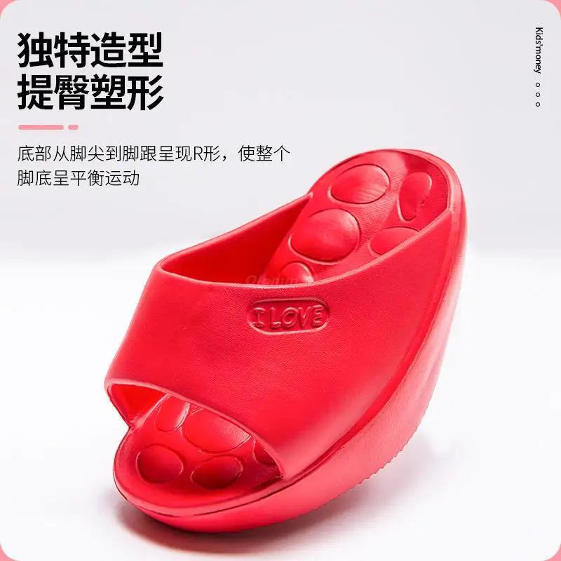 

Y 2022 new indoor fitness shaping body rocking shoes EVA beautiful leg one-sided slippers half palm sports thin leg slippers