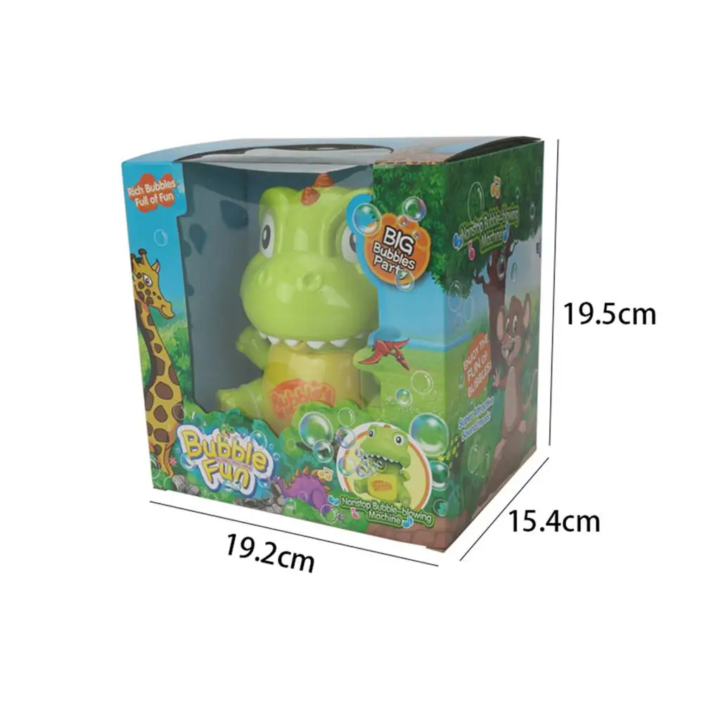 Детская мультяшная электрическая машина для мыльных пузырей в виде динозавра