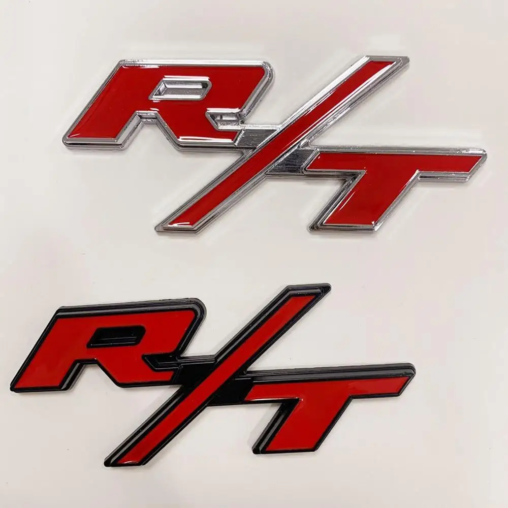 

10X 3D Metal R/T RT Logo Car Emblem Badge Decal Car Sticker For Dodge JCUV Caliber RAM Journey Charger Caravan RAM