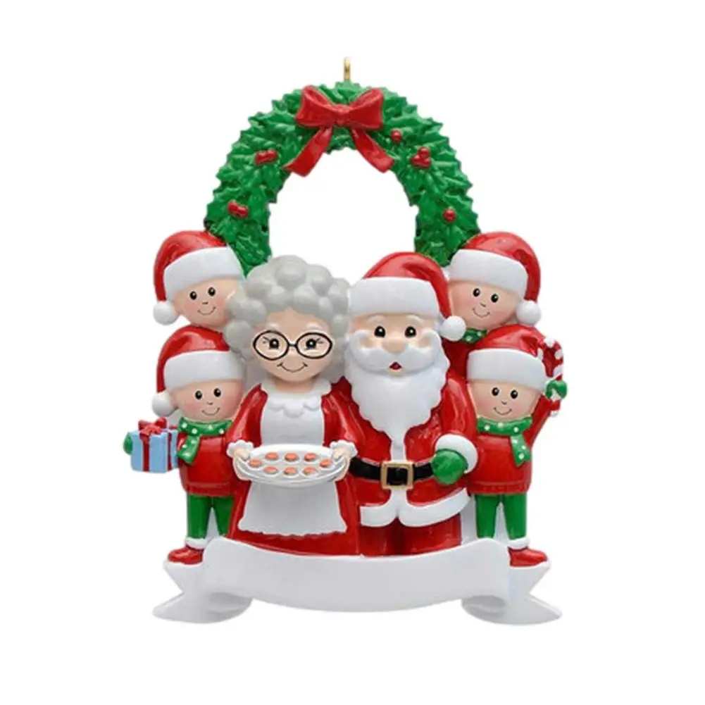 

Kids Toys Merry Chirstmas Tree Hanging Pendants Family Decoration For Home Party Happy New Year Resin Snowman Family Tree Decor