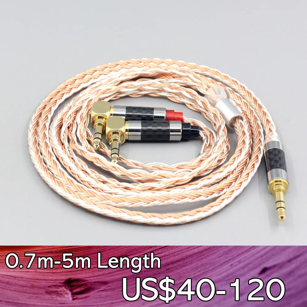 

LN007665 16 Core OCC Silver Plated Mixed Headphone Earphone Cable For Verum 1 One Headphone Headset L Shape 3.5mm Pin