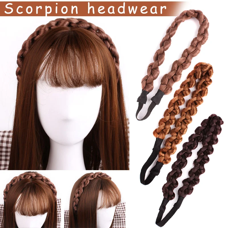 

Wig Braided Hair Band Elastic Twist Headband Stretchy Adjustable Princess Braid for Party