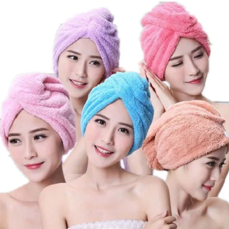 

1PCS microfiber magic shower cap quick-drying towel turban cap bathing beautiful long hair cap drying after shower
