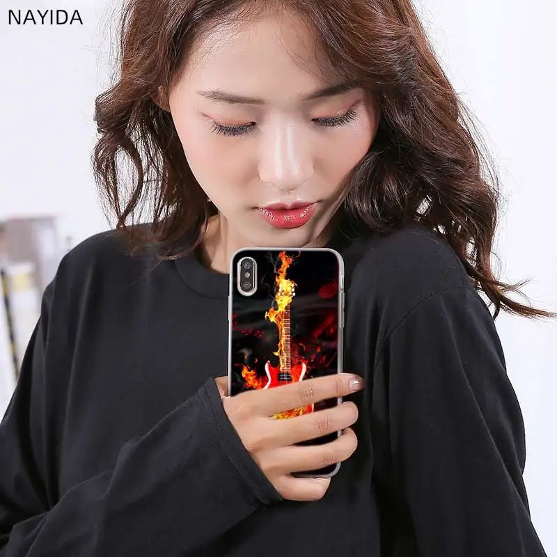 Мягкий чехол из ТПУ для iPhone 13 12 Mini 11 Pro XS Max XR X 8 7 6 Plus SE 2020 S Чехол гитары | Мобильные
