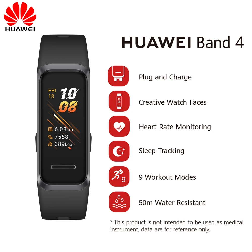Смарт-браслет huawei Band 4, измеритель уровня кислорода в крови, Смарт-часы, монитор сердечного ритма, новые часы с usb-разъемом, зарядка