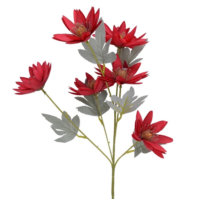 

Artificial Fake Flowers 6 Heads Aster Gerbera Net Netherlands Chrysanthemum for Diy Wedding Home Decor Flower Pots Decorative