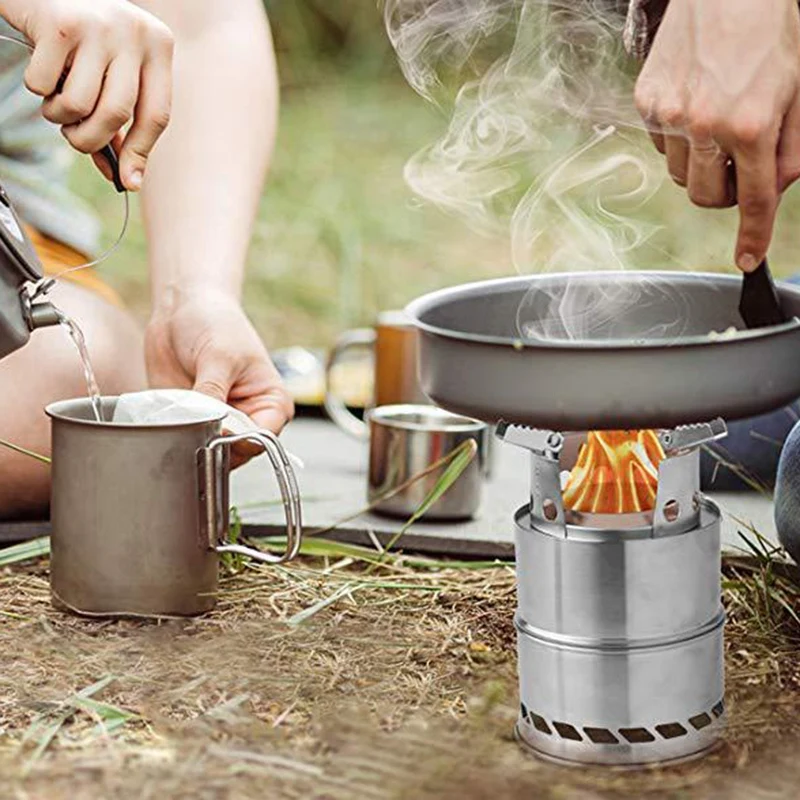 Походная плита походная дровяная портативная складная горящая из нержавеющей