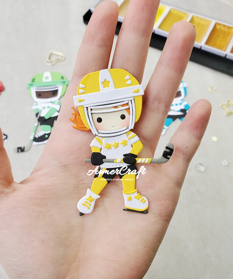 Девушка Хоккей металлический Трафаретный вырубной штамп форма нож трафарет для