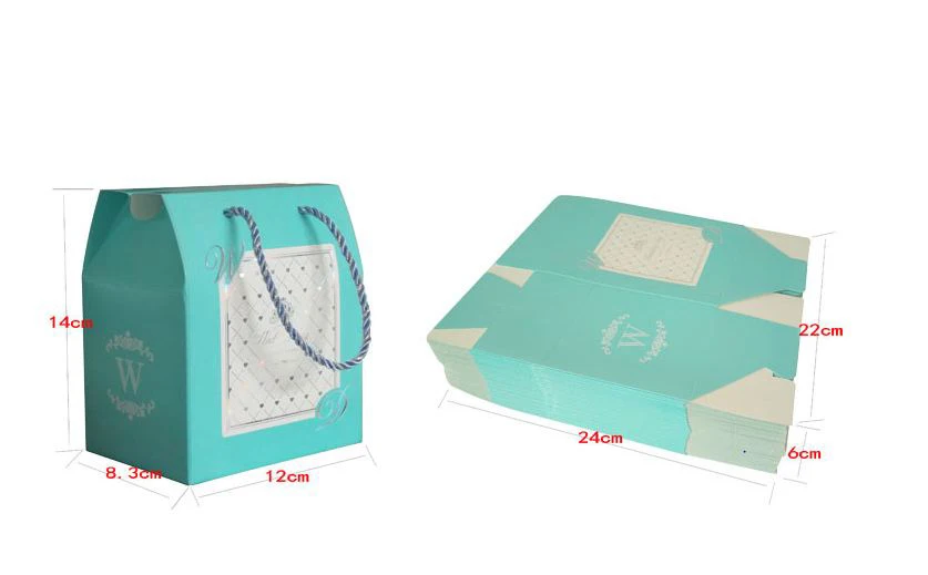 20pcs Blue Paper Wedding Gifts Box For Guests Kraft Candy Large Cardboard Boxes Party Packaging Gift |