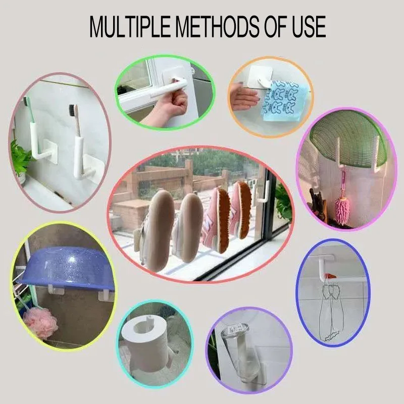 10pcs set multifunctional hooks storage hanging self adhesive hook household practical door storage holder strong hanger rack free global shipping