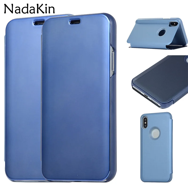 Роскошный зеркальный Чехол книжка с покрытием для VIVO V15 V11 Pro Y69 Y66 Y67 Y17 V11i Y85 Y83 Y97