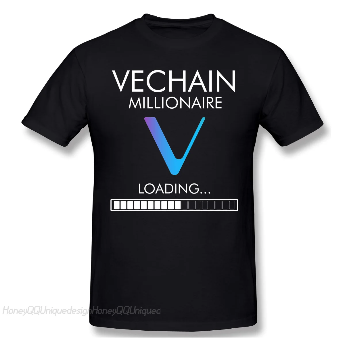Мужская черная футболка VeChain Coin VET для криптовалюты забавная альткоина футболки