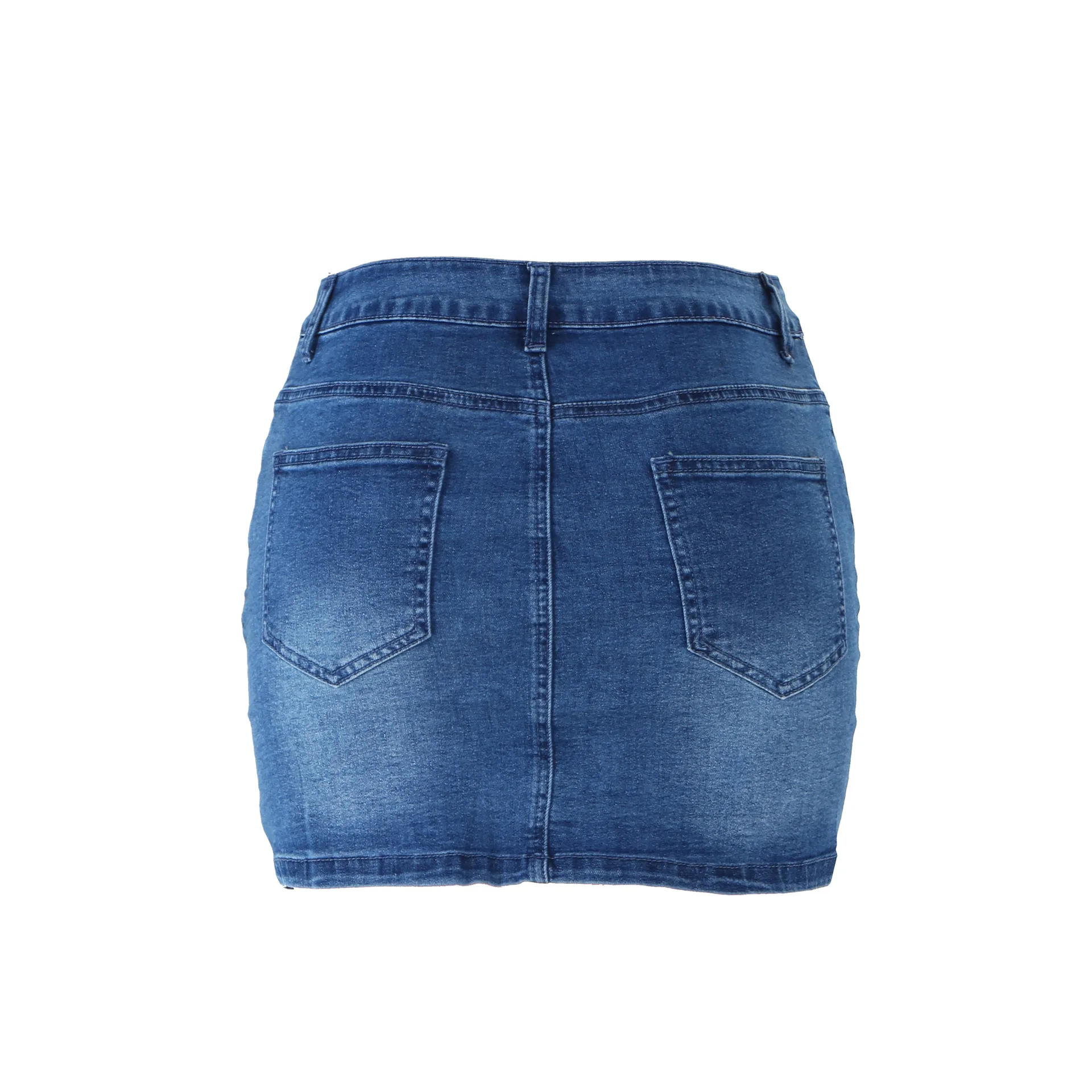 

Zoulv Spring 2021 Half-length Skirt Ladies Solid Denim Pocket Button Mini Sexy Short Skirt High Quality Ladies Bag Hip Skirt