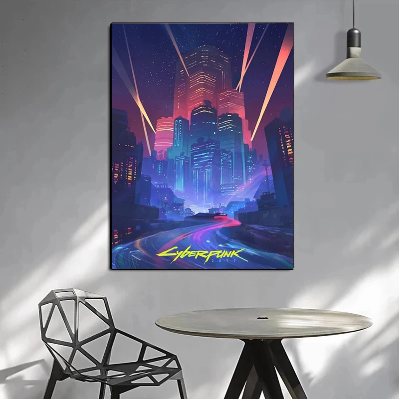 Картина Cyberpunk для геймеров игровая станция холст искусственный интерьер