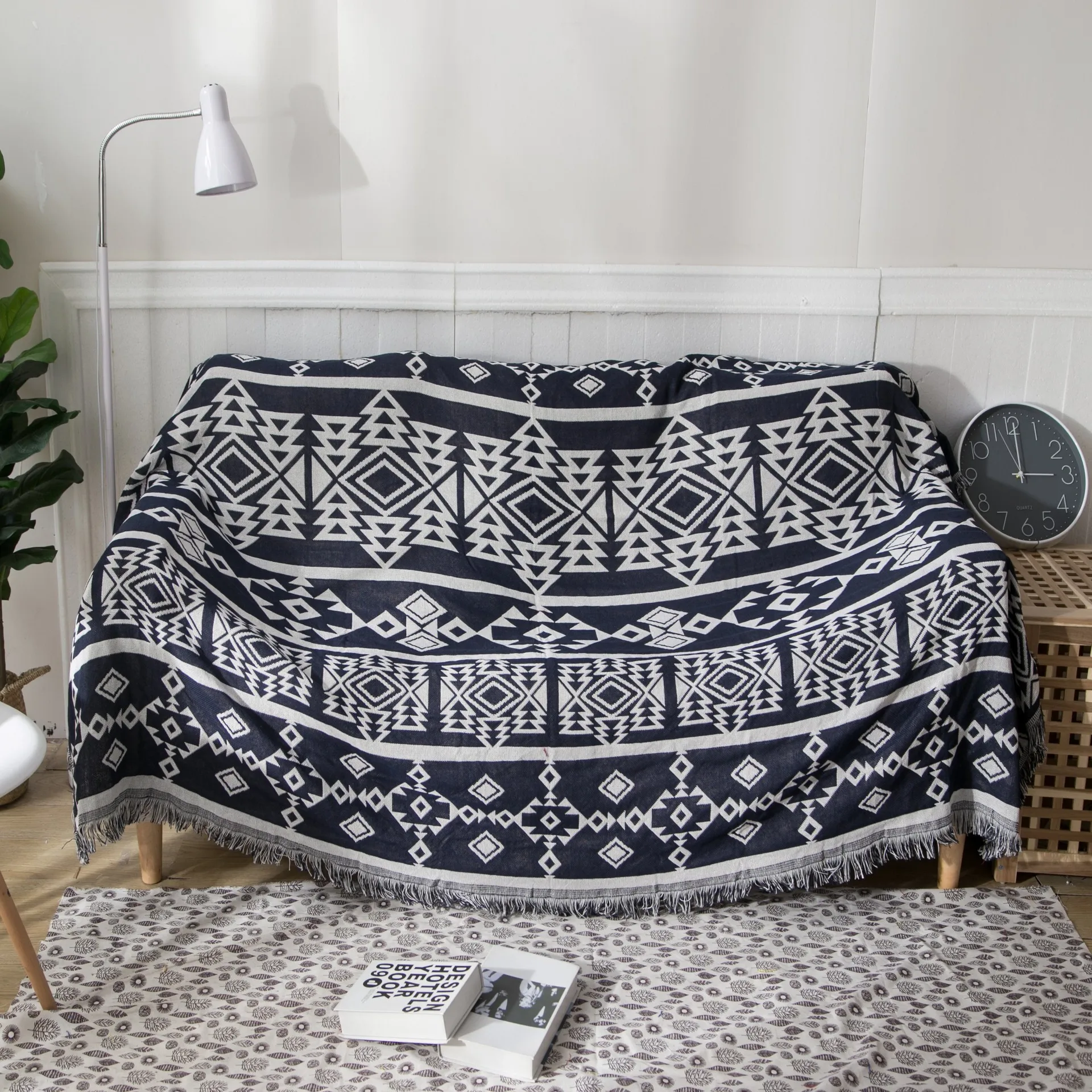 В богемном стиле трикотажное покрывало de cama фарфор геометрический плед диван