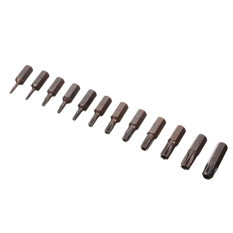 Магнитная T6-T20 отвертка для безопасности 12 шт. торкса головка 1/4 &quotхвостовик