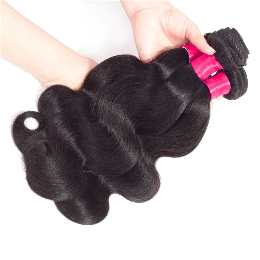 Бразильские объемные волнистые пучки с фронтальным 100% пучками человеческих