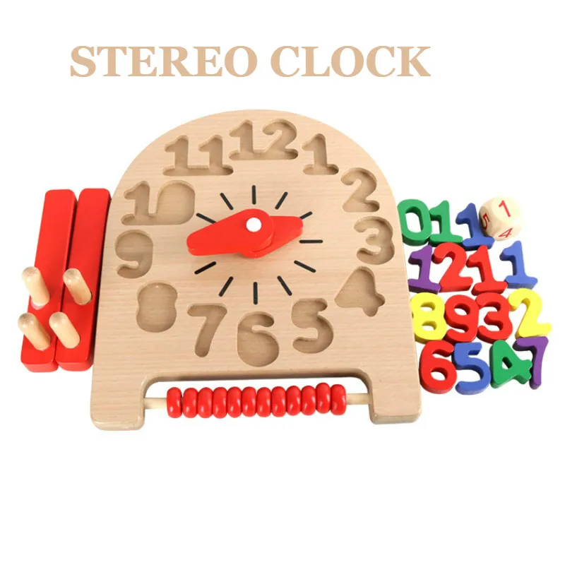 

Montessori Wooden Tick 3D Clock Early Childhood Education Cognitive Learning Educational Toys Christmas and 2021 New Year Gifts