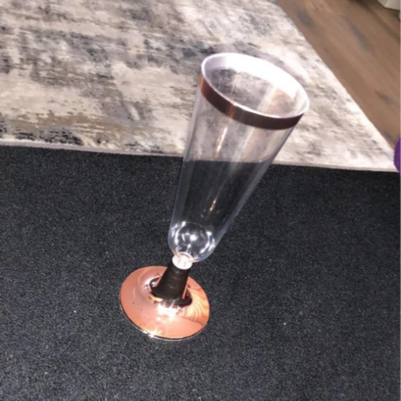 24 шт 150 мл пластиковые розовые золотые прозрачные одноразовые вечерние стаканы