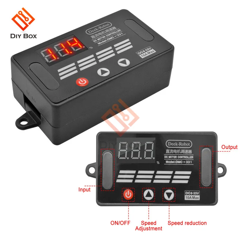 DMC 331 DC 8 55V 10A мотор Скорость контроллер вперед назад светодиодный цифровой