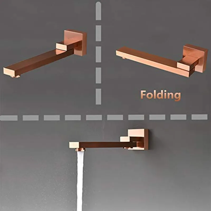 Душевая система Hongdec латунная матовая розовое золото для потолочного крепления с