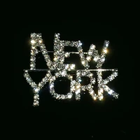 crystal handmade jewelry new york state words brooch rhinestone accessories unique souvenir wholesale