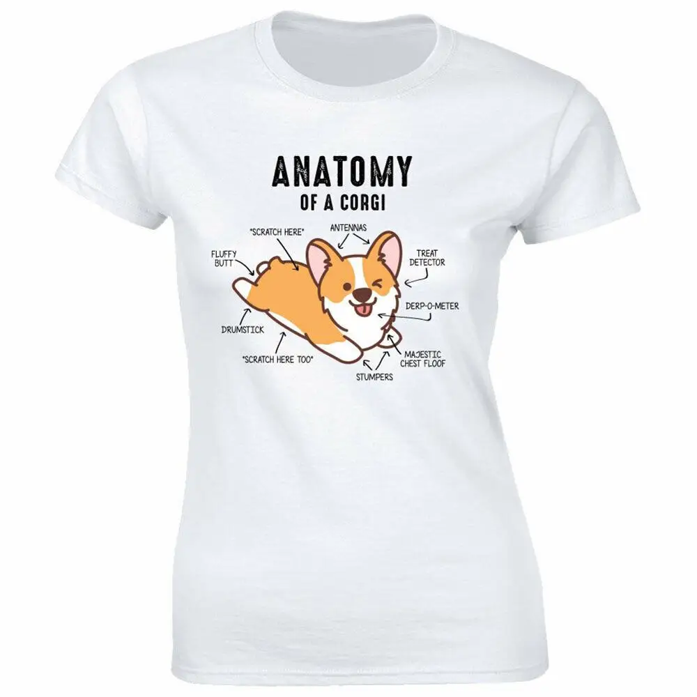 

Anatomy Of A Corgi Funny White T-Shirt For Women Dog Lover