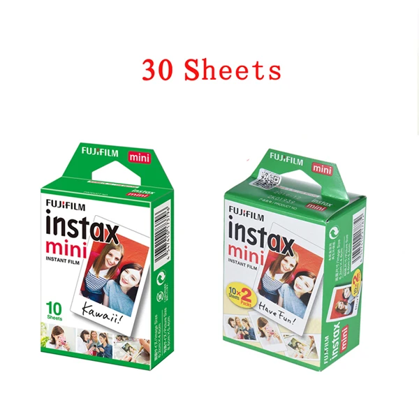 Белая пленка Fujifilm Instax Mini 10-200 листов для FUJI Instant Photo camera Mini 9 Mini 8 7s 70 90+ Бесплатный чехол для фотоальбома - Цвет: 30PCS