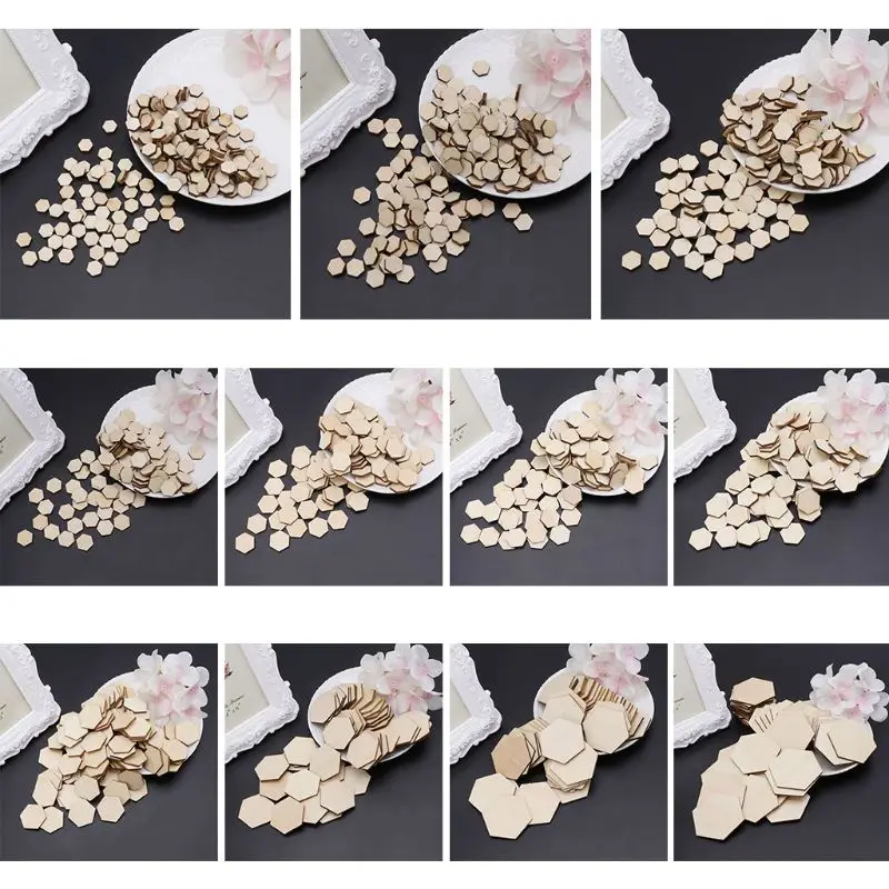 50 шт шестигранные лазерные Обрезанные необработанные деревянные диски