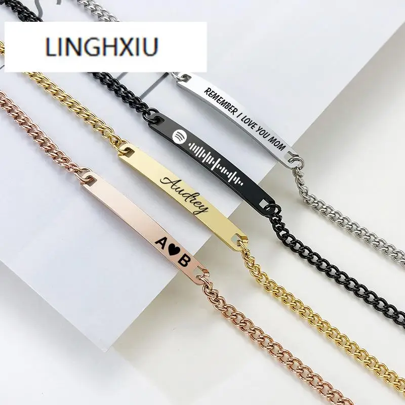 

Lingxiu Gold Bar Bracelet, Engraved Custom Name Bracelet, Initial Nameplate Bracelet, Monogram Bracelet, Bridesmaids Gift