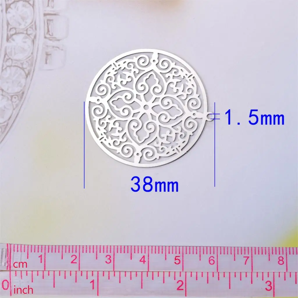38mmx35mm 10pcs FUNIQUE 30 шт. модные Коннекторы в виде цветов, очаровательыне нержавеющие полые капли воды Круглые две формы Подвески DIY ожерелья - Окраска металла: 38mmx35mm 10pcs