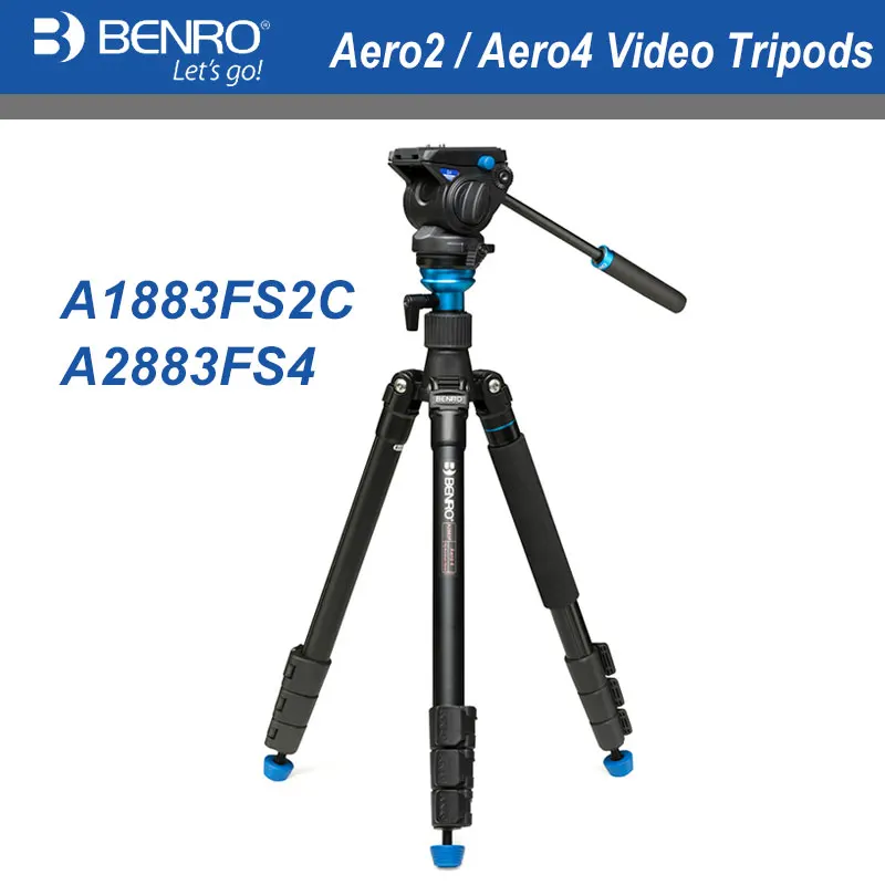 Benro Aero2 Aero4 портативный видеоштатив монопод Комплект A1883FS2C A2883FS4 с гидравлической