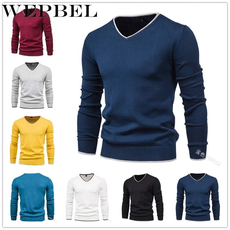 

Мужской осенне-зимний облегающий вязаный пуловер Mandylandy, свитер, топ, повседневная мужская мода, однотонная трикотажная верхняя одежда с дли...