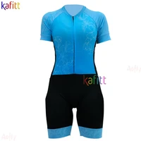 kafitt womens clothing monkey short set elegant tight overalls blue bicycle clothing to brazil summer triathlon
