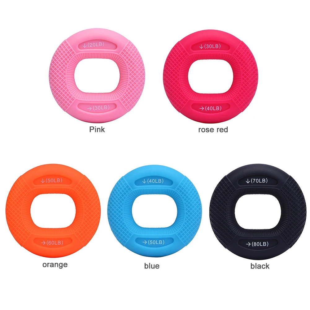 

20-80LB Silicone Adjustable Hand Grip Gripping Ring Finger Strength Trainer Carpal Expander Muscle Workout Exercise Gym Fitness