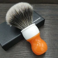 dscosmetic 26 carrot resin handle two band badger hair and synthetic hair mixed knots shaving brush for man shave wet tools