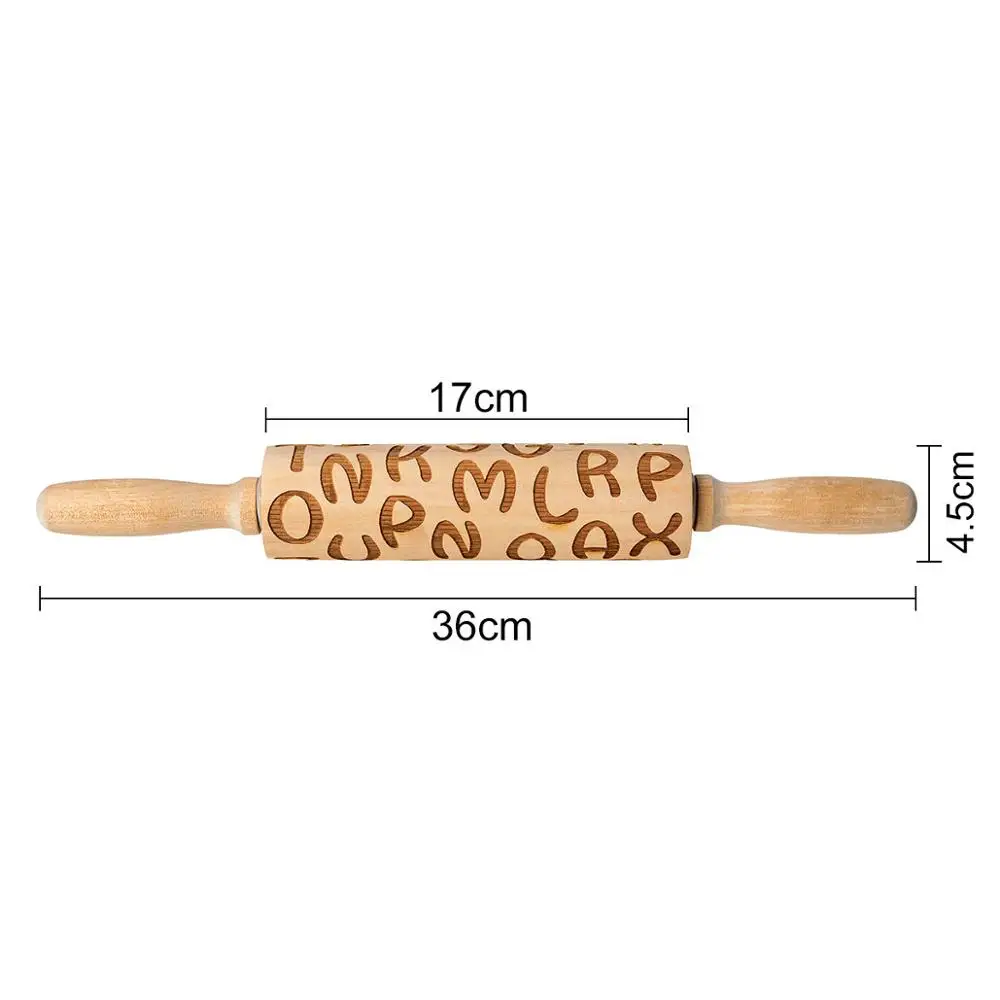 Рождественское тиснение рулонный штифт антипригарное помадное тесто валик для