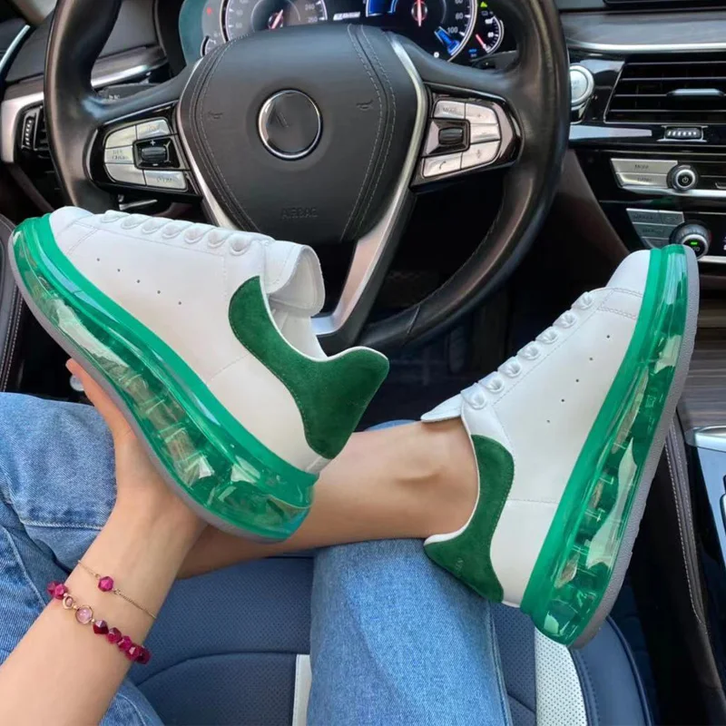 

New Unisex Transparent Sole Oversized Sneakers Ladies Thick Bottom Casual Sports Tennis Shoes