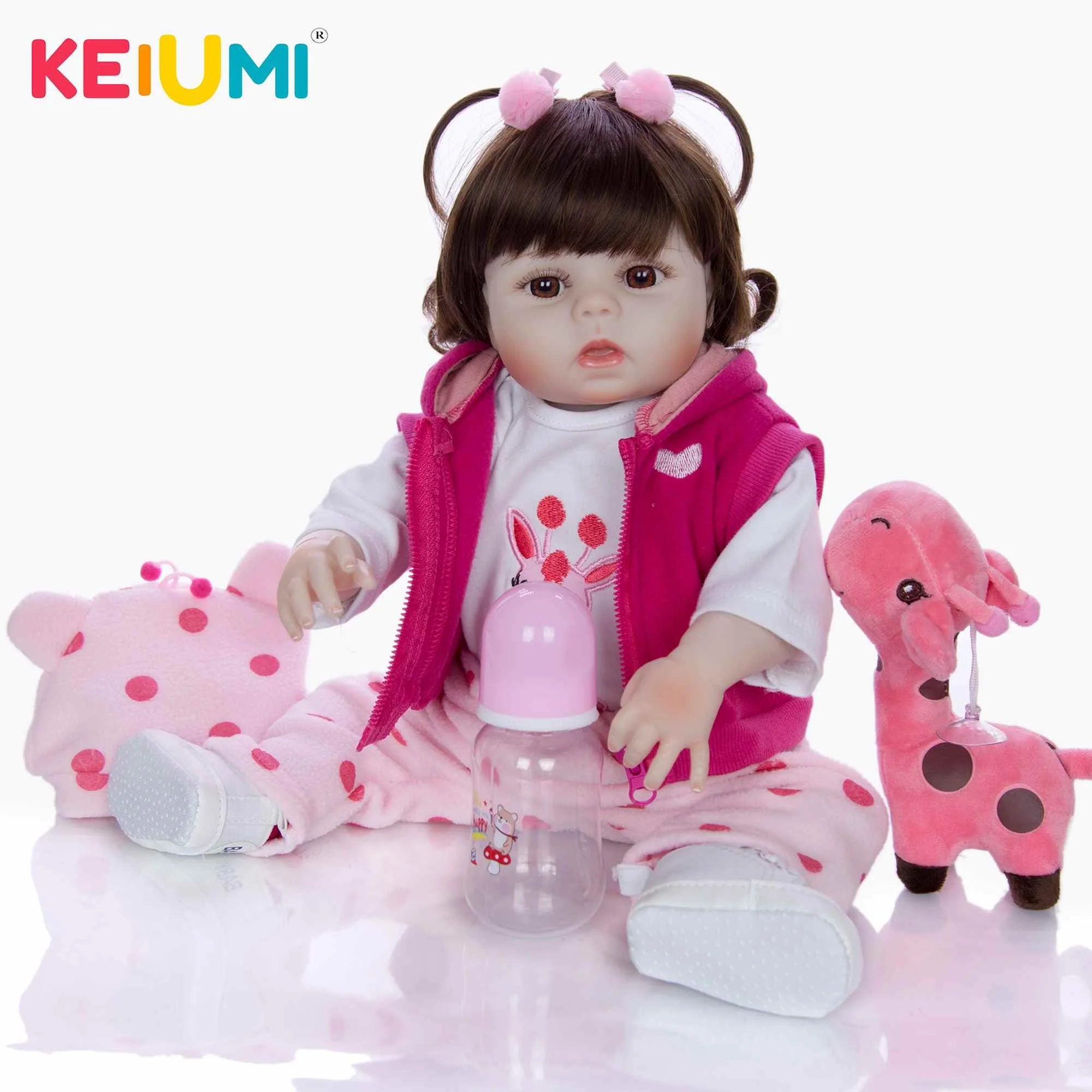 KEIUMI, 19 дюймов, силиконовая кукла для новорожденных, Реалистичная, для новорожденных, Детская кукла «Принцесса», Boneca Bebes Reborn Menina, детская игрушка