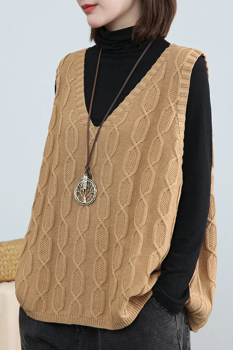 Женский трикотажный жилет с геометрическим узором повседневный облегающий