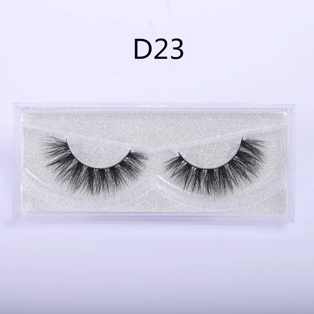 D23 WOWANGEL Lash Mink Eyelashes 3D Mink Hair Lashes Wholesale Real Mink Fur Handmade Crossing Lashes Thick Lash D02 - Цвет: D23