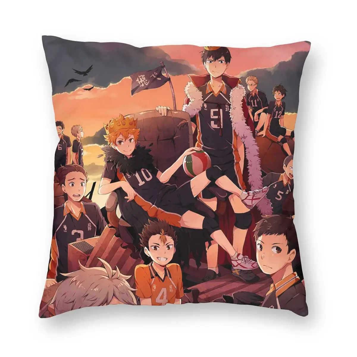 

Haikyuu Pillowcase Home Decor Kuroo Bokuto Oya Volleyball Cushions Throw Pillow for Living Room Polyester Double-sided Printing