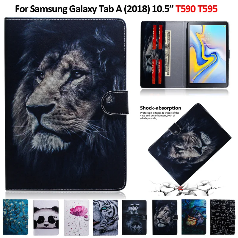 Модный кожаный чехол для планшета с изображением тигра льва панды Samsung Galaxy Tab A A2
