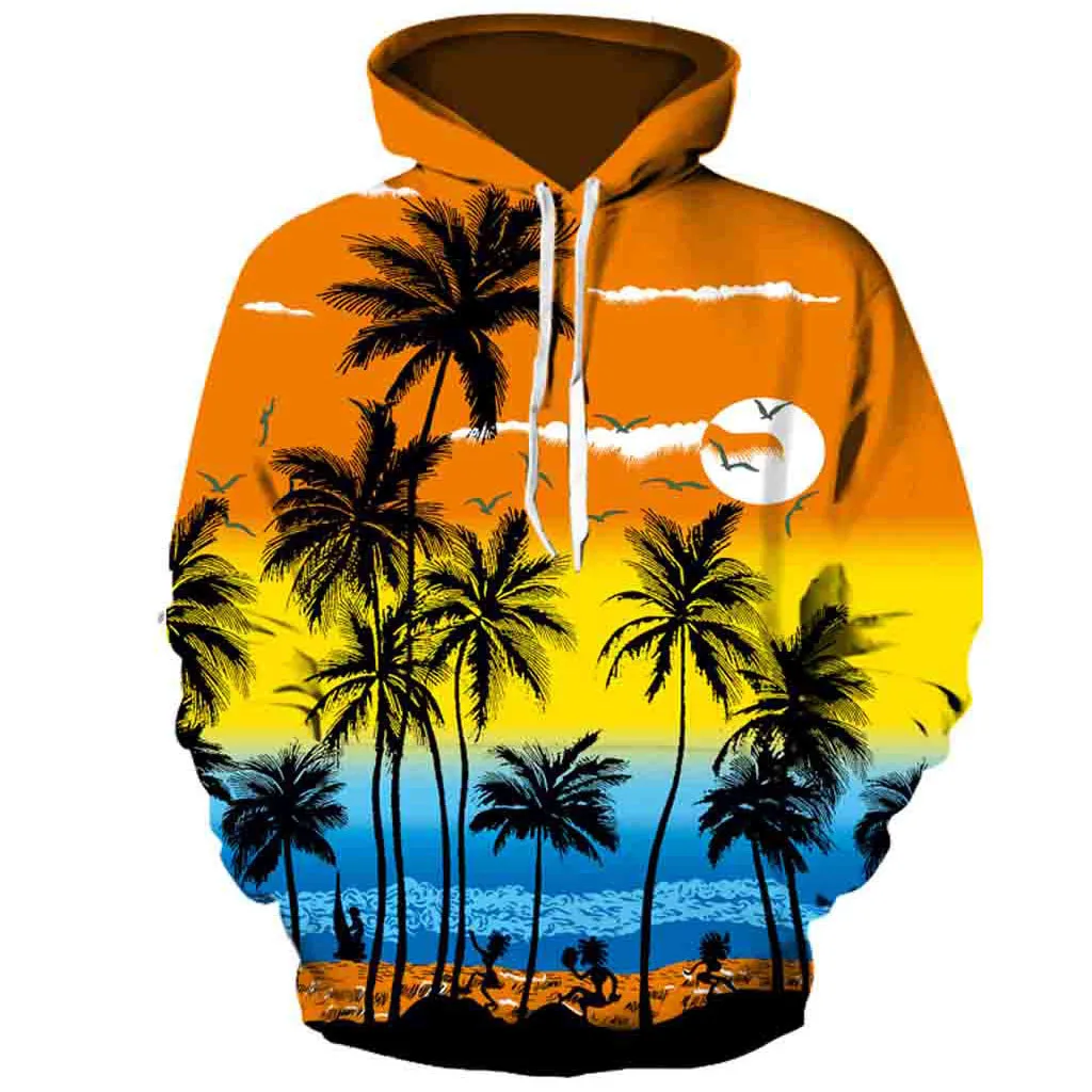 Толстовки для мужчин и женщин 3d толстовки кофты куртки качество кокосовой пальмы