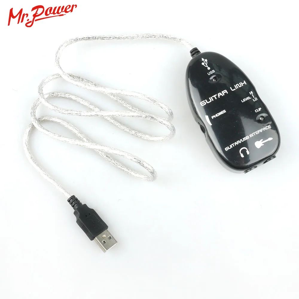 USB аудио кабель для подключения к электрогитаре подключение компьютеру ПК MAC MP3