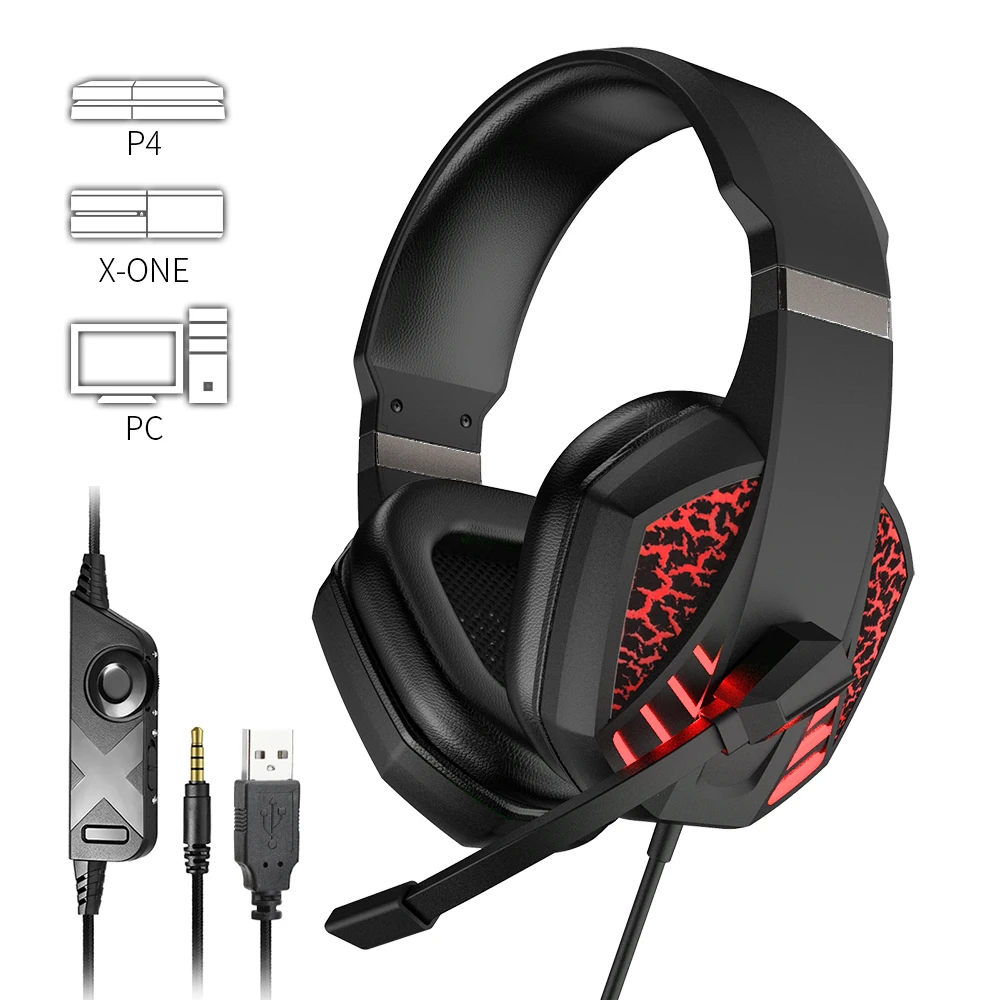 

SOONHUA наушники-вкладыши для наушников игровая гарнитура стерео объемного гарнитура С микрофоном светильник эффект для PS4 для Xbox One PC компьюте...